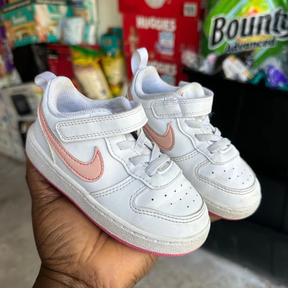Nike Court Borough Low 2 Toddler Girl Athletic Shoes Size 8 White Sneakers